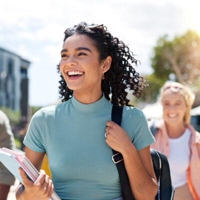 College Student smiling with beautiful teeth