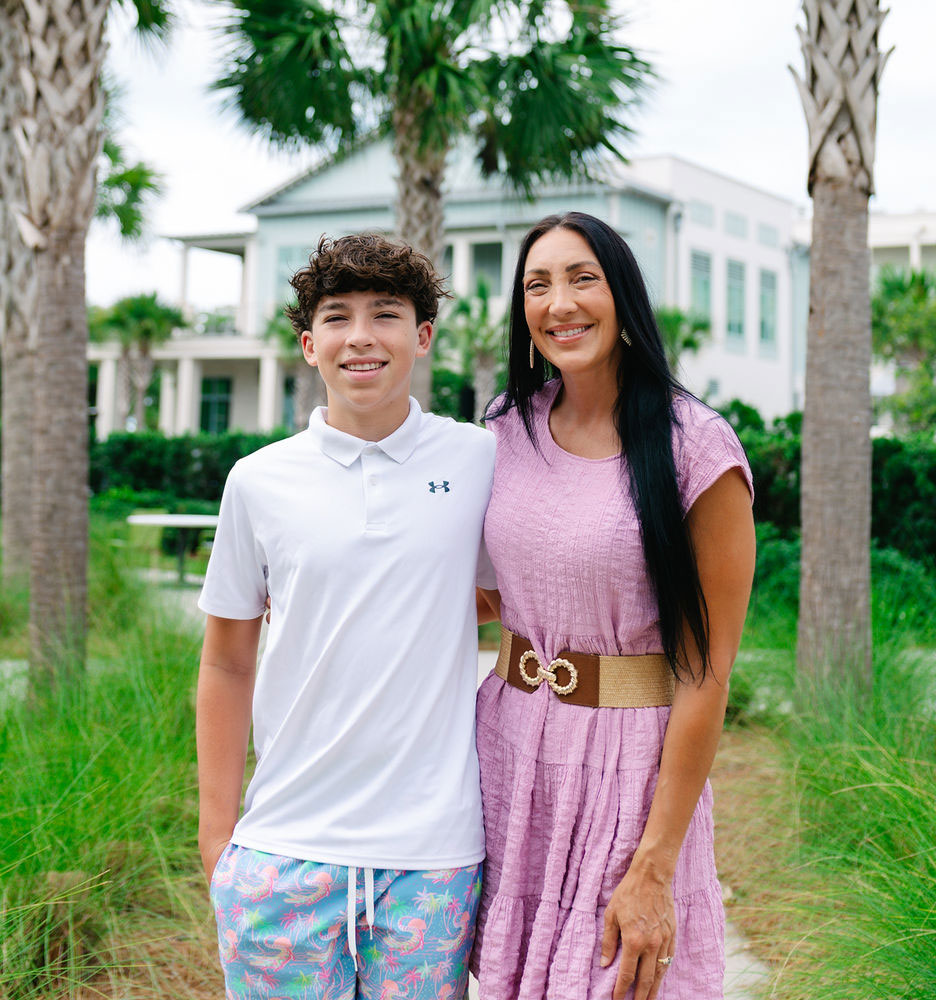 mom and teen son