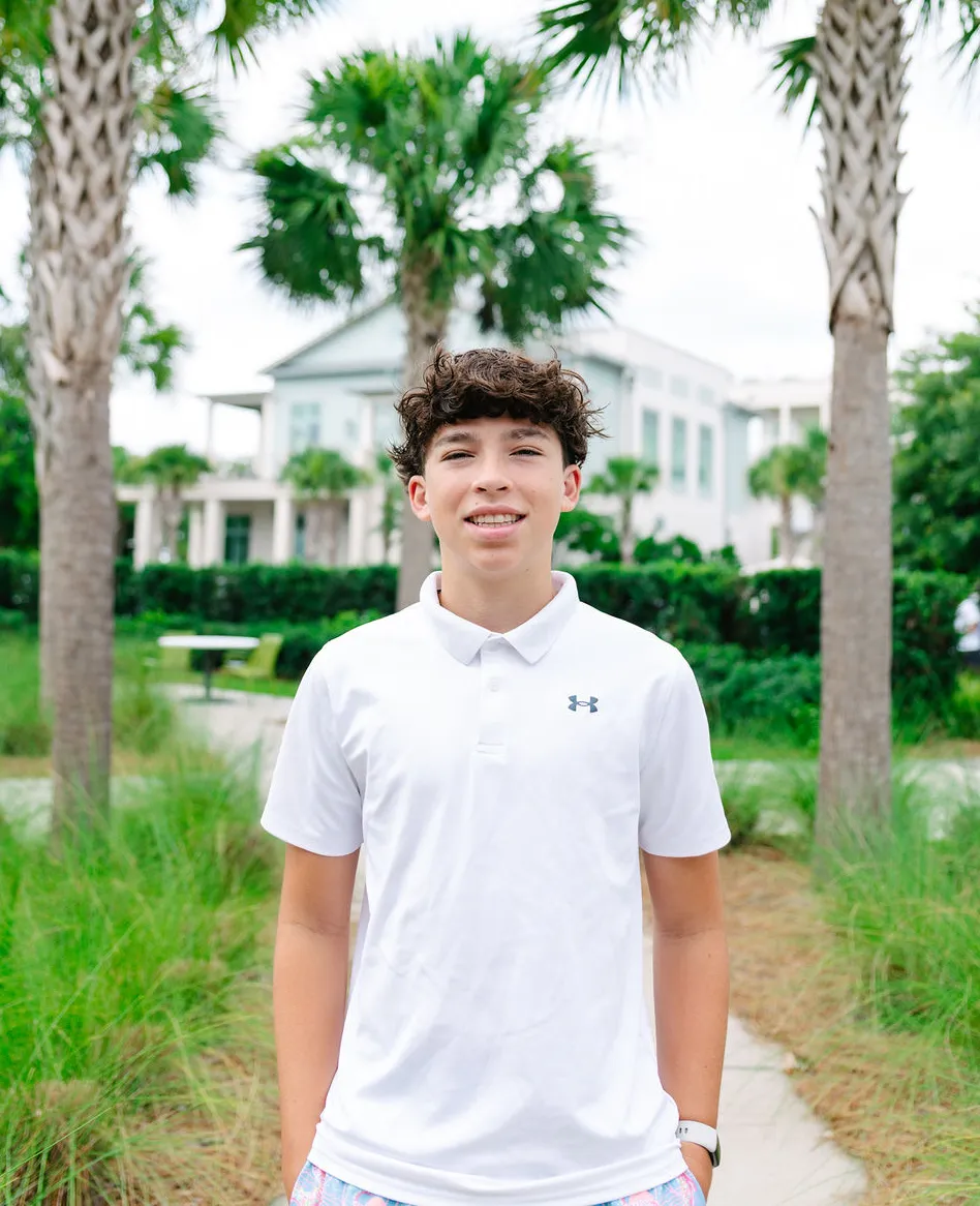 teen boy smiling